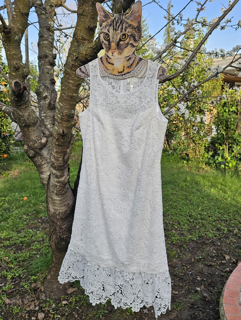 White House Black Market Floral Lace Sleeveless Sheath Dress